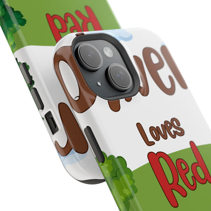 of Phone Case Oliver Loves Red Magnetic Tough Cases