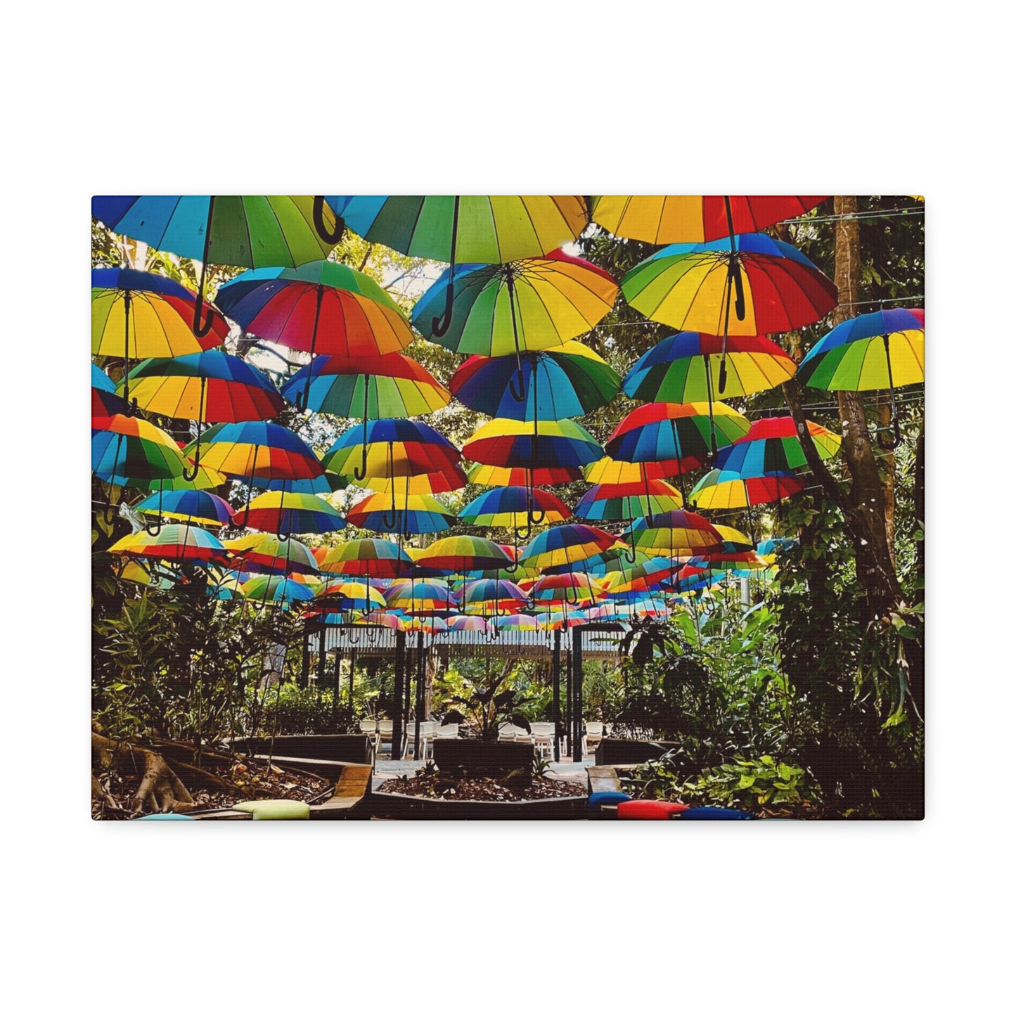 Umbrella Canopy Print on Canvas on Stretched Canvas