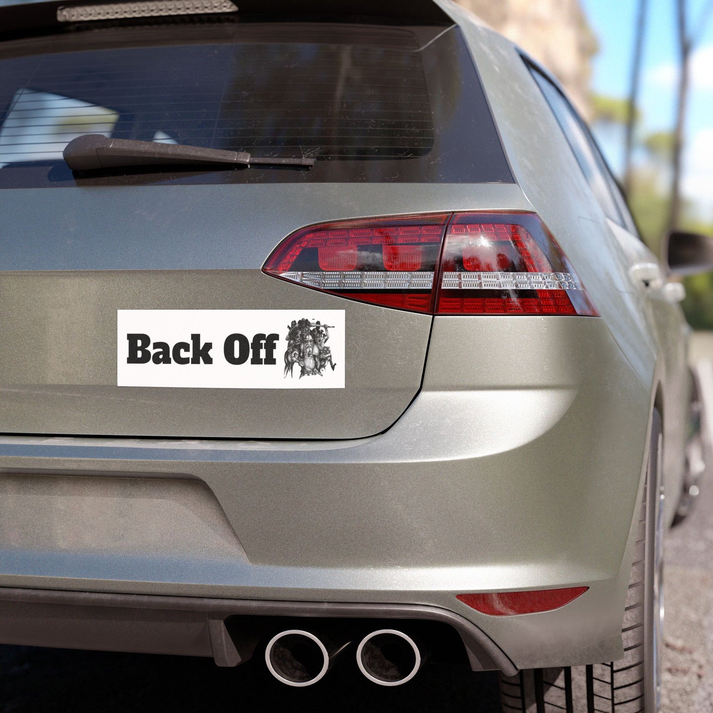 Back Off Battling Giants Car Magnet