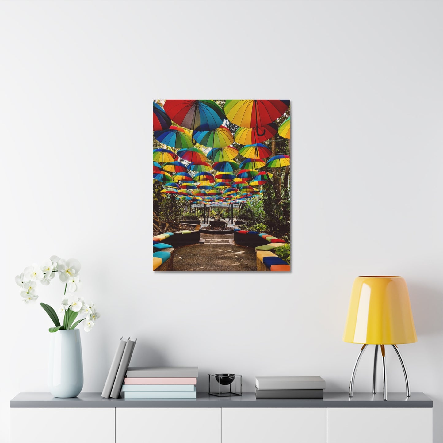 Umbrella Canopy Print on Canvas on Stretched Canvas