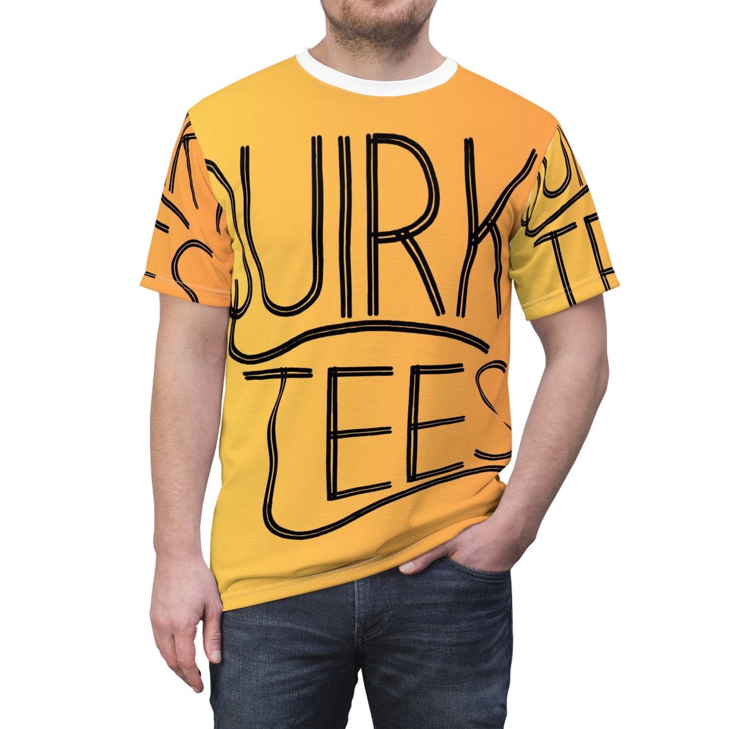 Quirky Tees  Unisex Cut & Sew Tee (AOP)