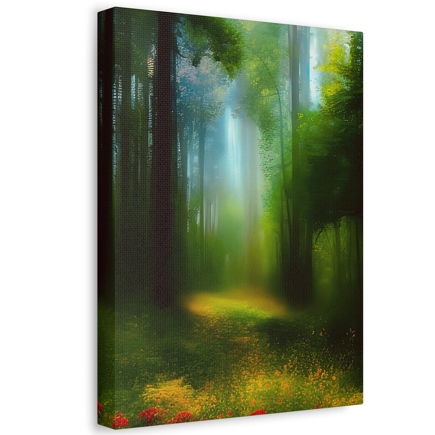 Misty Forest Print on Canvas on Stretched Canvas