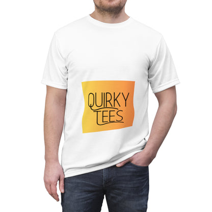 Quirky Tee  small logo Unisex Cut & Sew Tee (AOP)