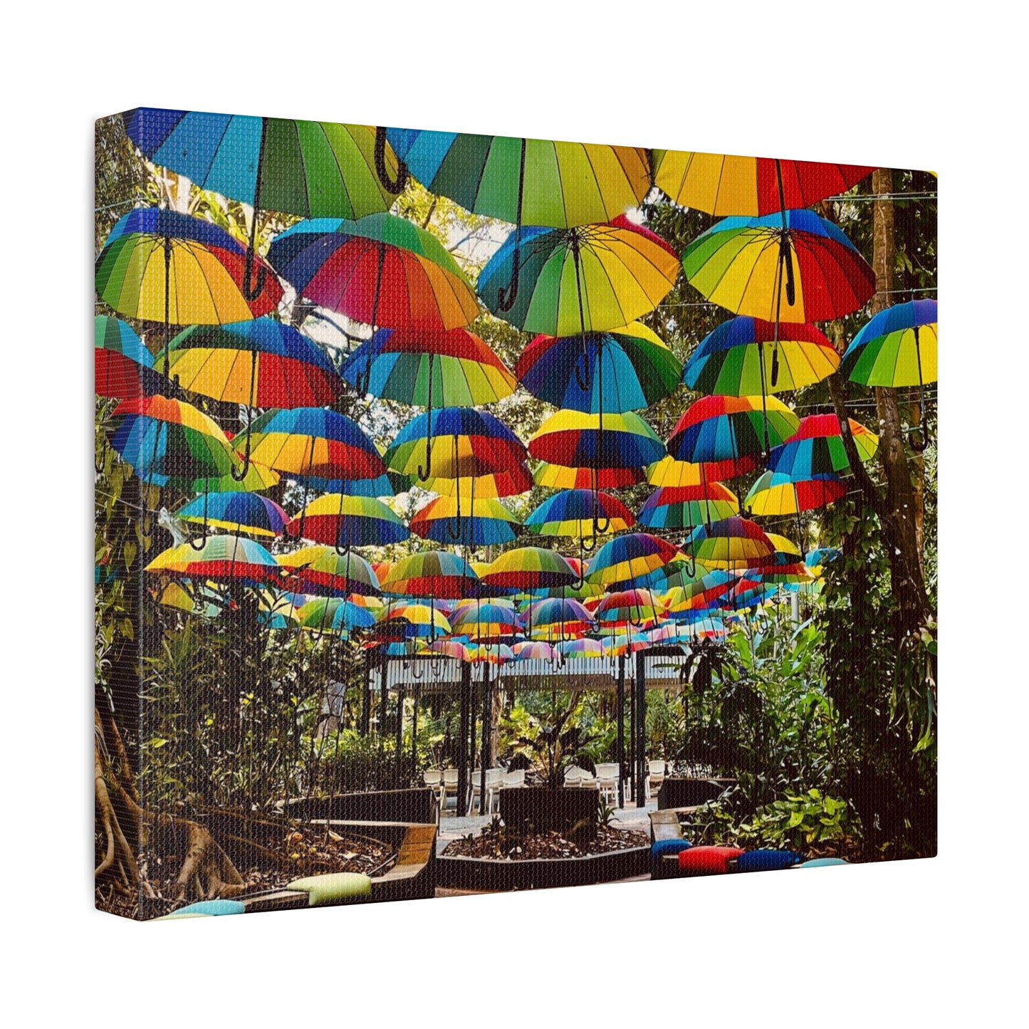 Umbrella Canopy Print on Canvas on Stretched Canvas