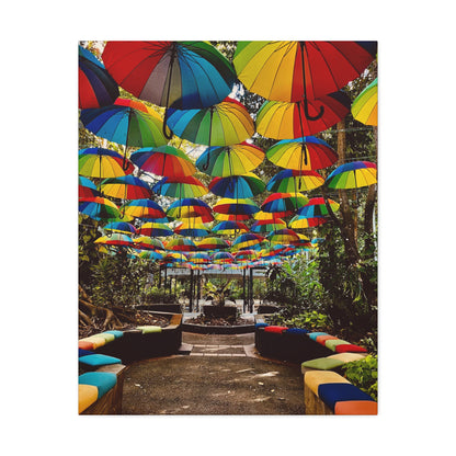 Umbrella Canopy Print on Canvas on Stretched Canvas