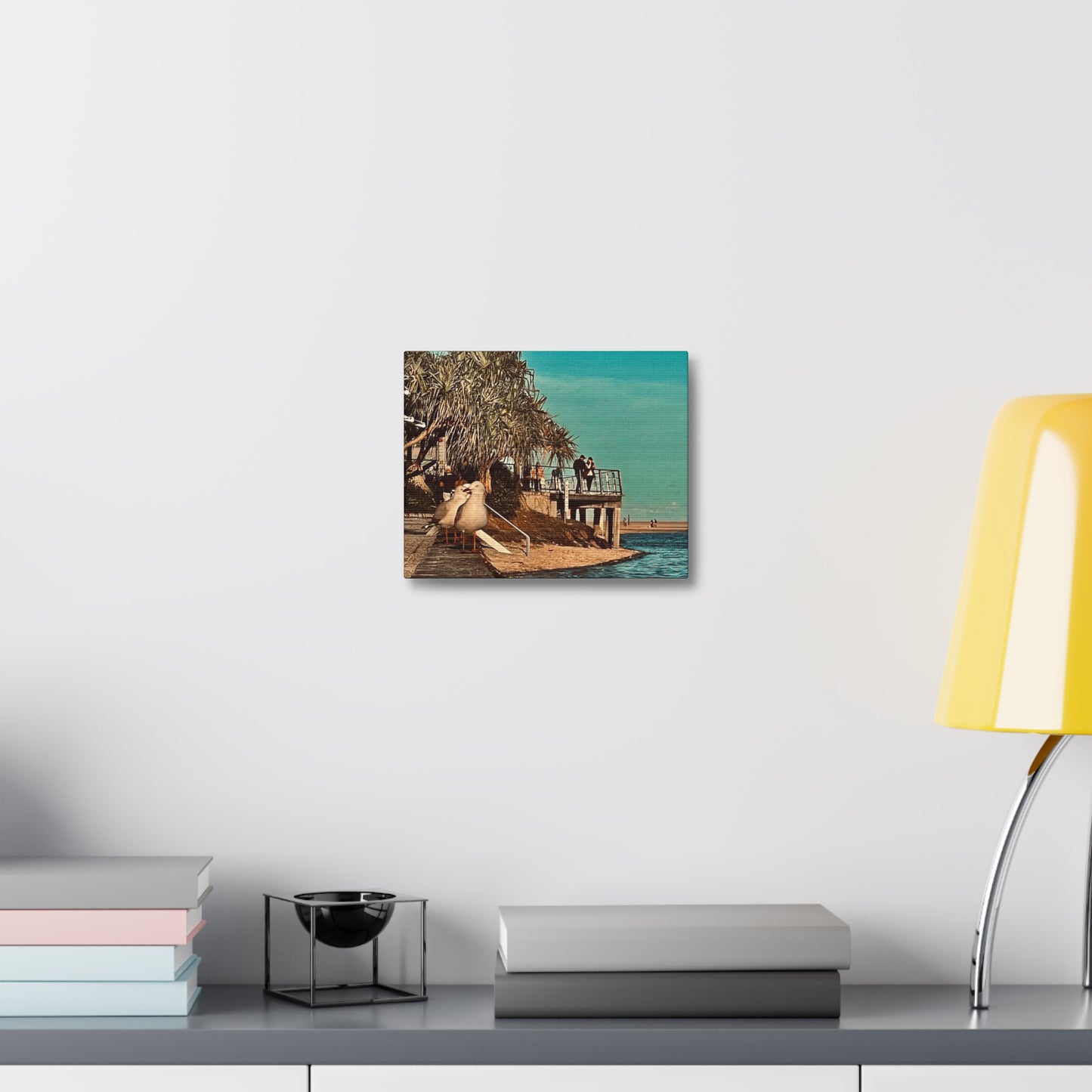 Serious Seagull Print on Canvas on Stretched Canvas