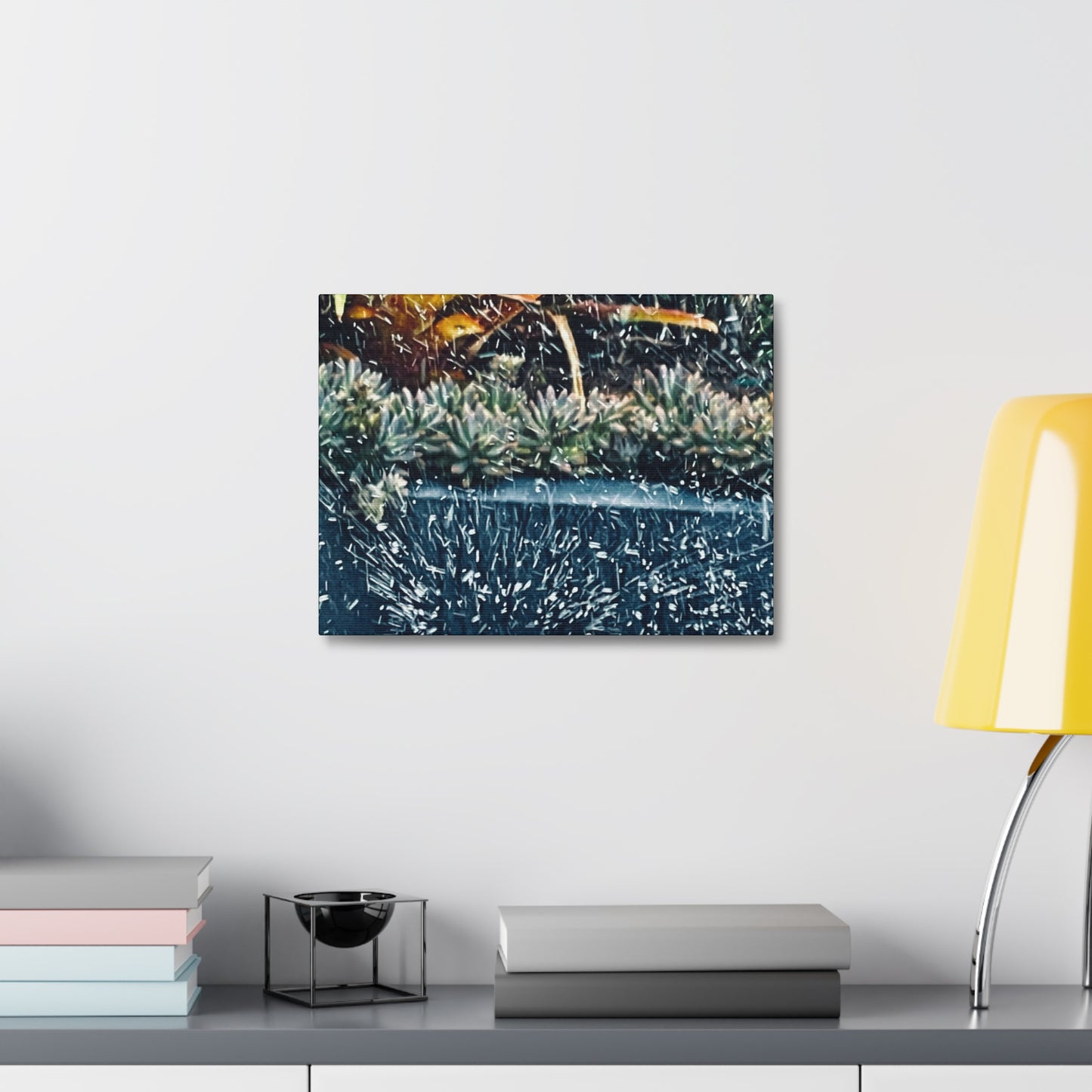 Table Rain Print on Canvas on Stretched Canvas