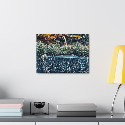 Table Rain Print on Canvas on Stretched Canvas