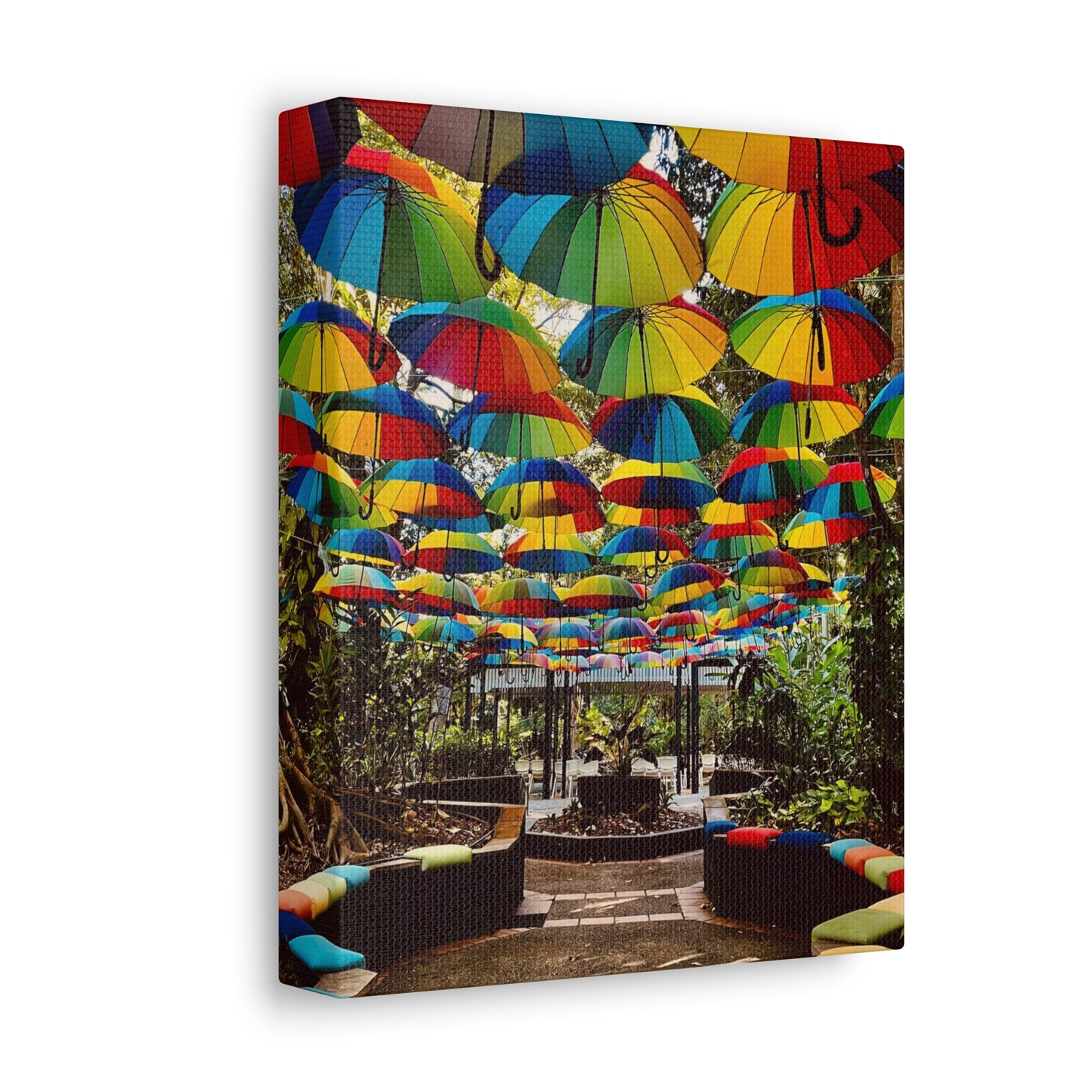Umbrella Canopy Print on Canvas on Stretched Canvas