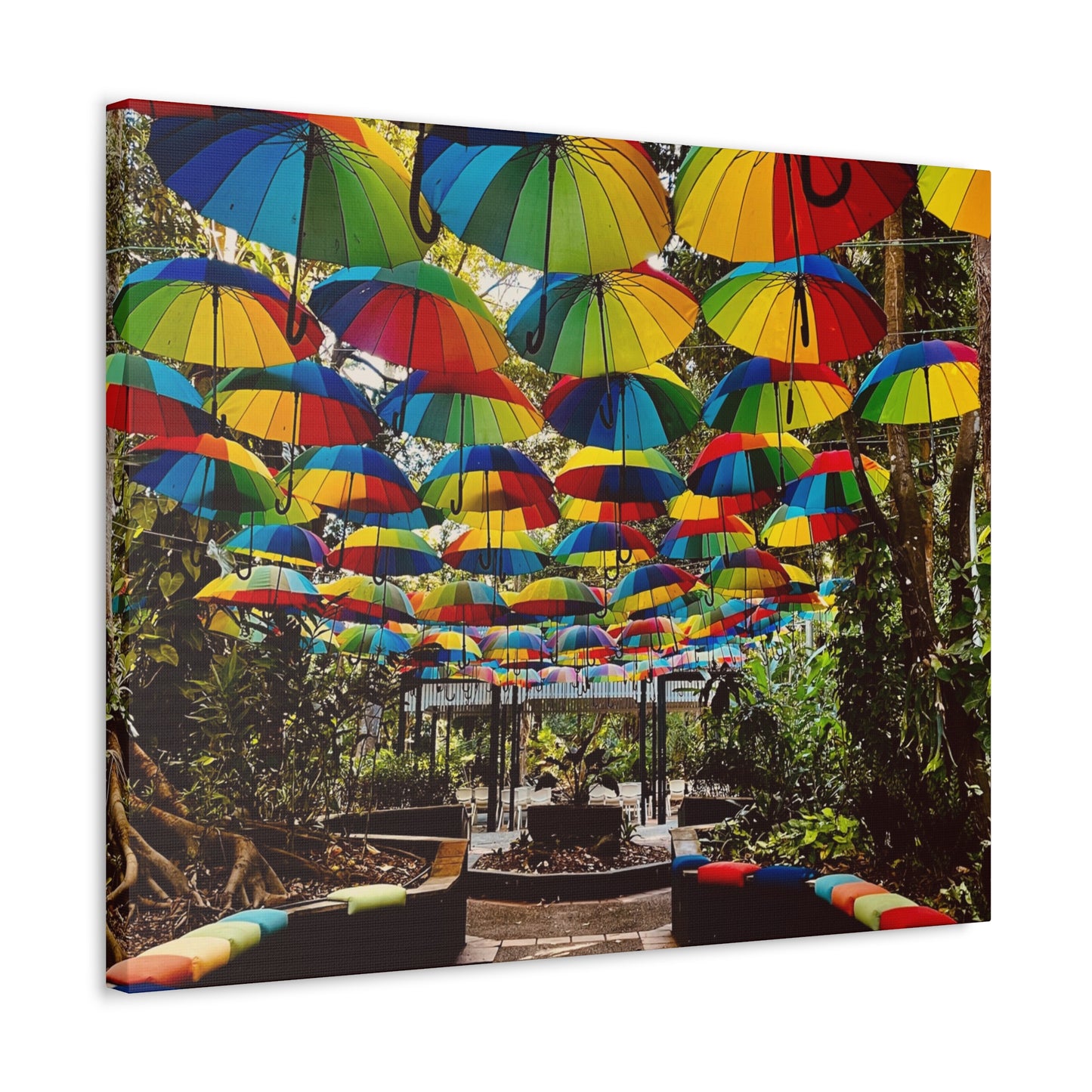 Umbrella Canopy Print on Canvas on Stretched Canvas