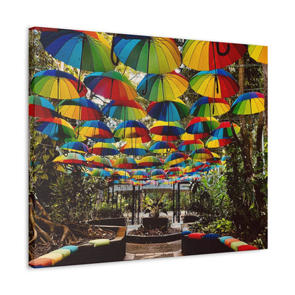 Umbrella Canopy Print on Canvas on Stretched Canvas
