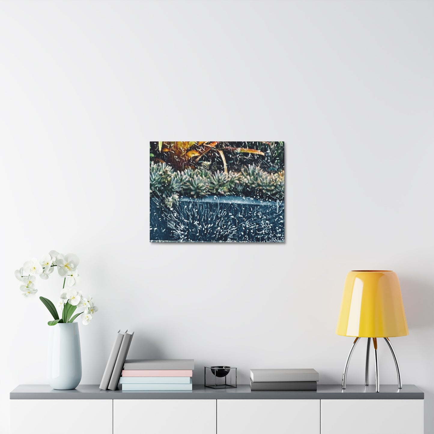 Table Rain Print on Canvas on Stretched Canvas