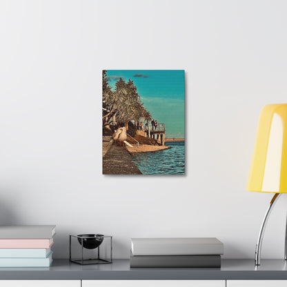 Serious Seagull Print on Canvas on Stretched Canvas
