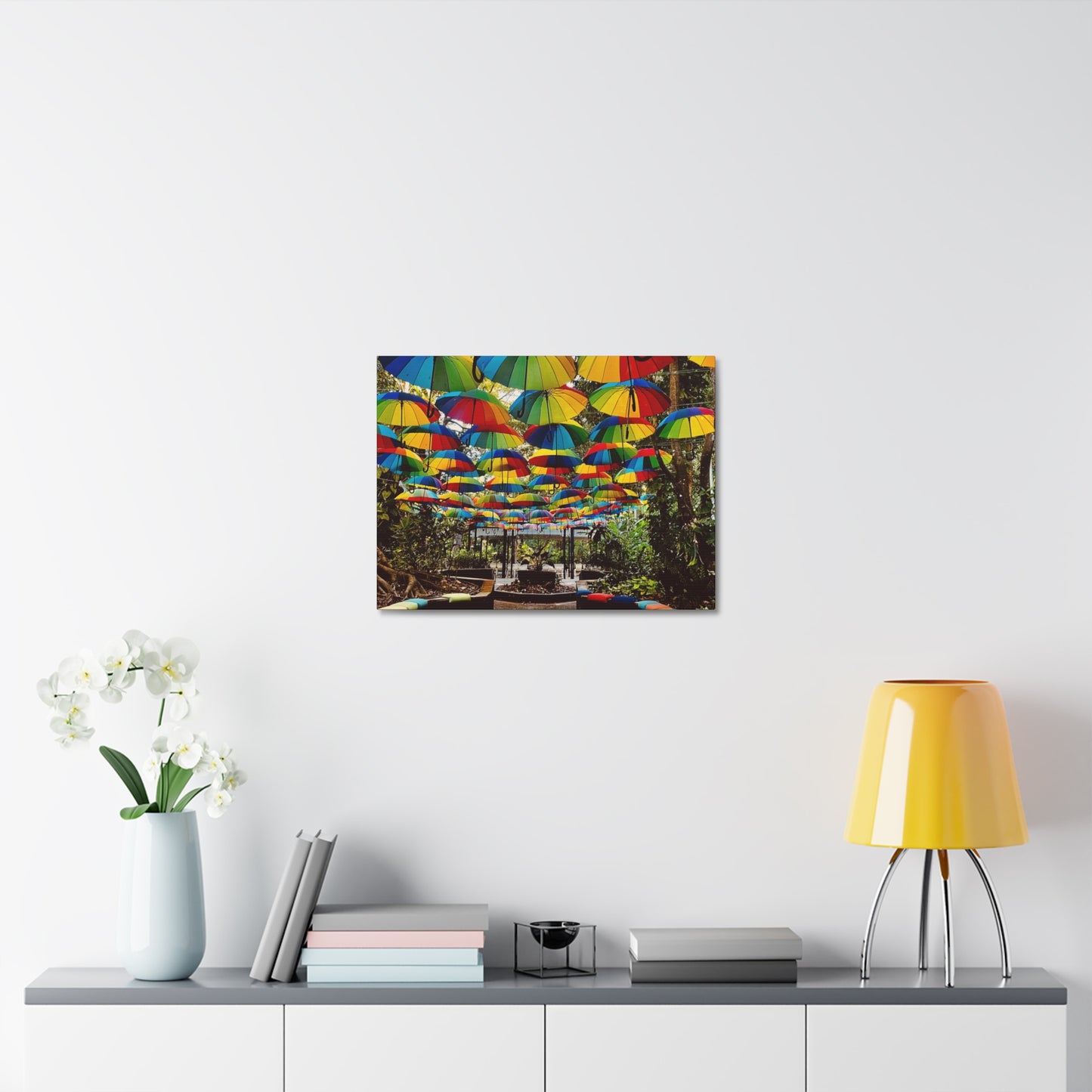Umbrella Canopy Print on Canvas on Stretched Canvas