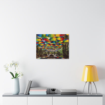 Umbrella Canopy Print on Canvas on Stretched Canvas