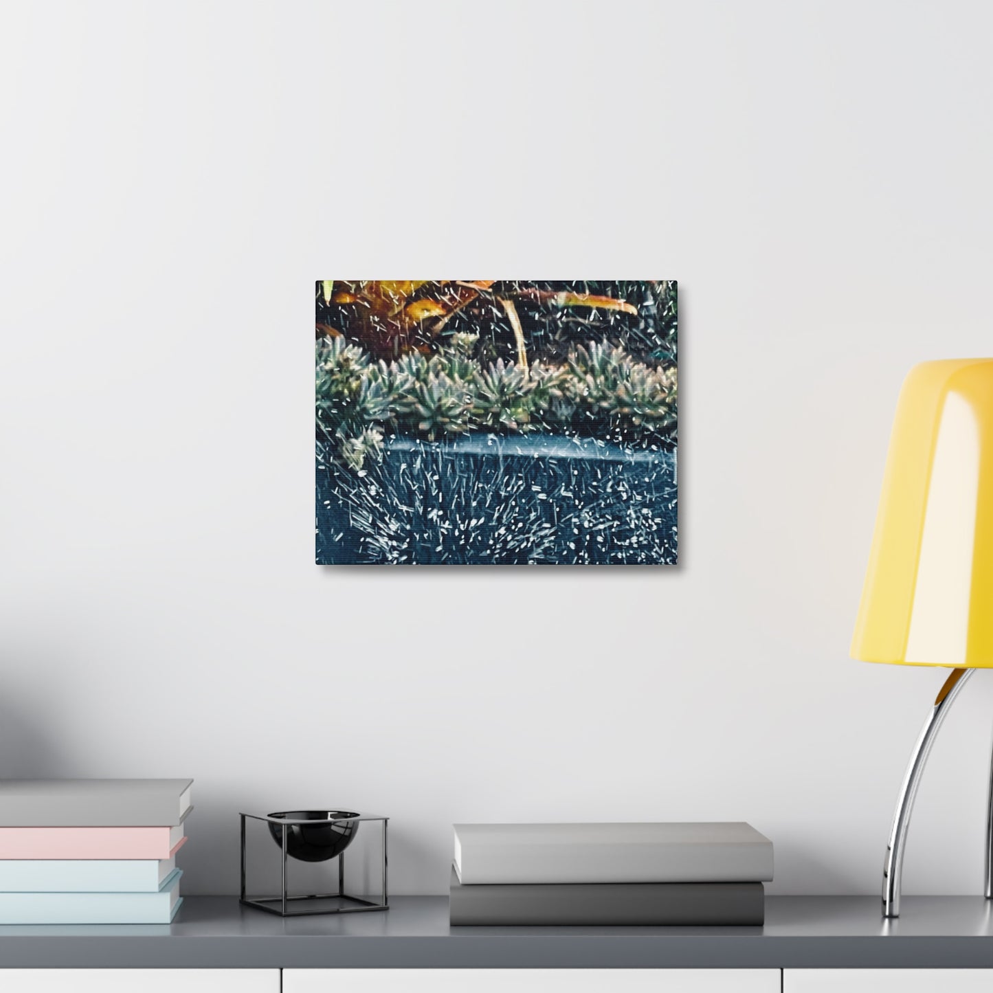 Table Rain Print on Canvas on Stretched Canvas