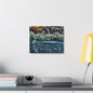 Table Rain Print on Canvas on Stretched Canvas