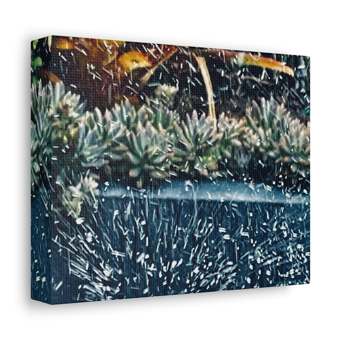 Table Rain Print on Canvas on Stretched Canvas