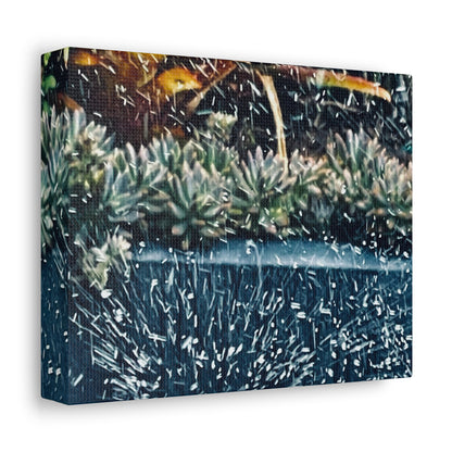 Table Rain Print on Canvas on Stretched Canvas