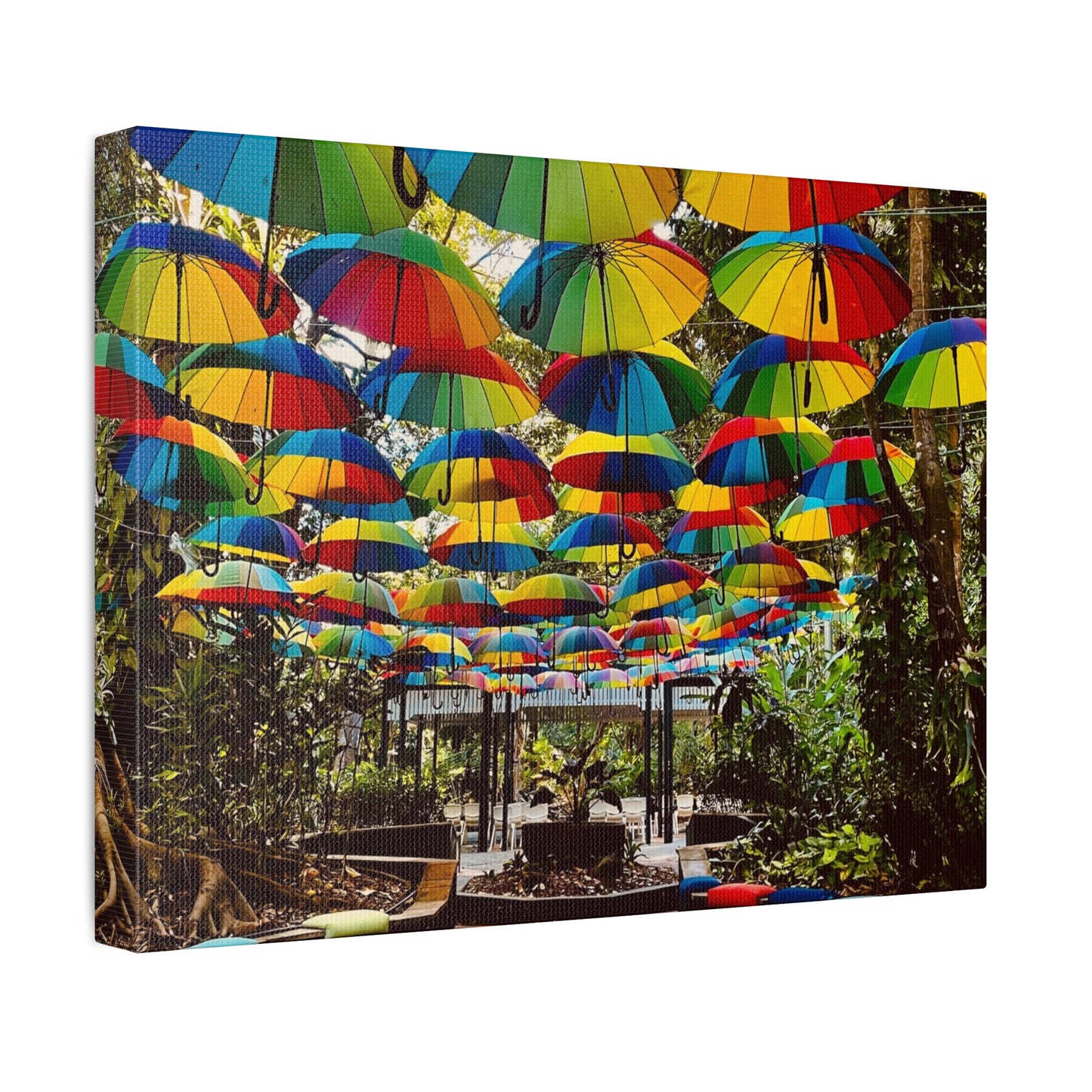 Umbrella Canopy Print on Canvas on Stretched Canvas