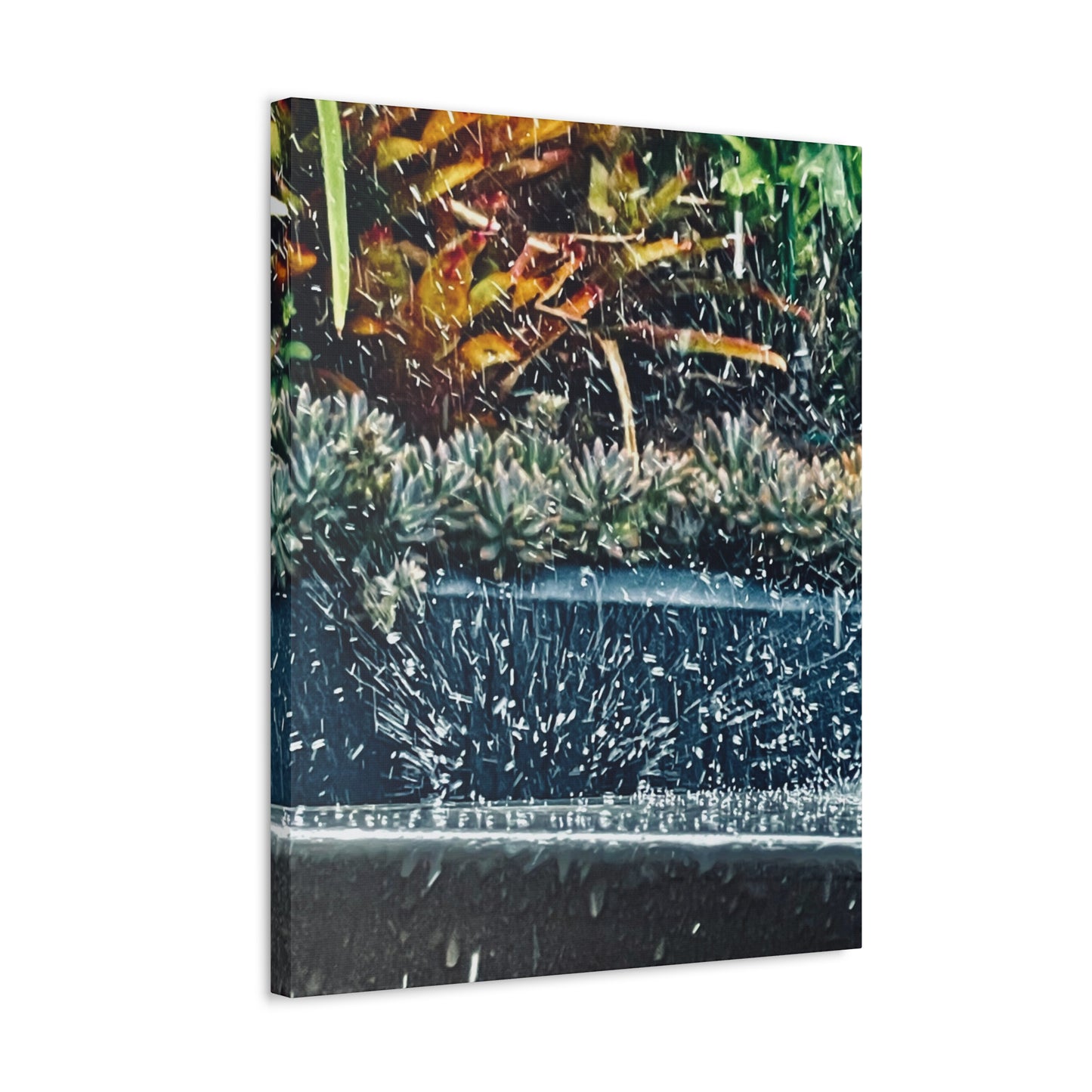 Table Rain Print on Canvas on Stretched Canvas