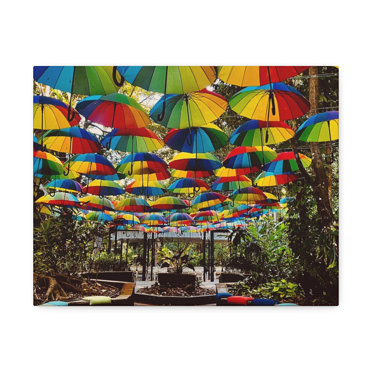 Umbrella Canopy Print on Canvas on Stretched Canvas