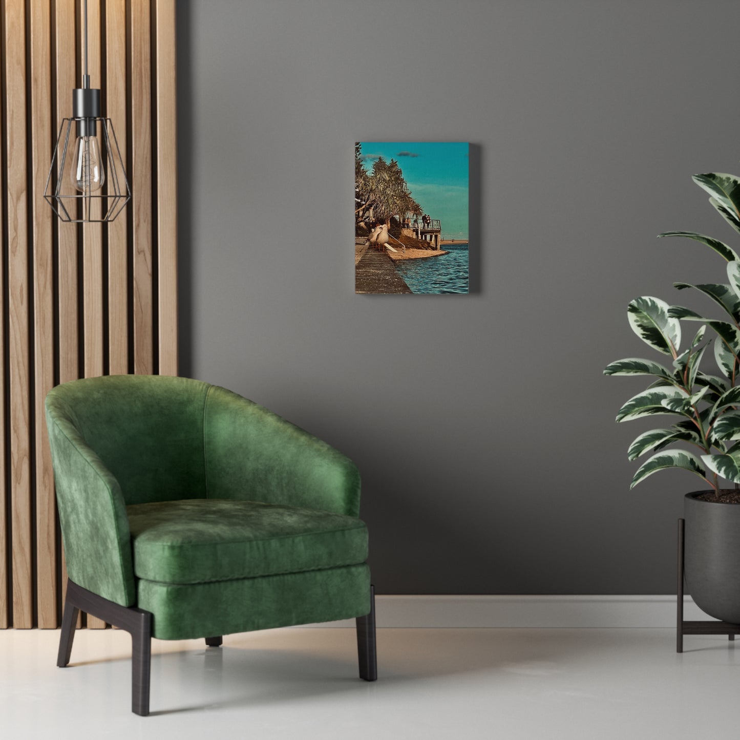 Serious Seagull Print on Canvas on Stretched Canvas