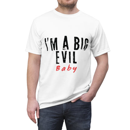 Quirky Tee (I'm an Evil Baby) Unisex Cut & Sew Tee (AOP)